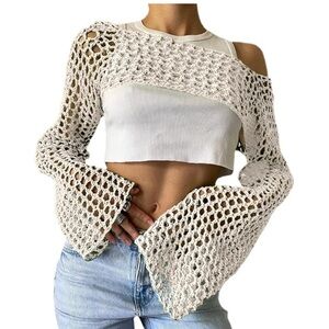 🌟HOST PICK!🌟 Aimiray 🤍 Crochet Open Knit Sweater Shrug